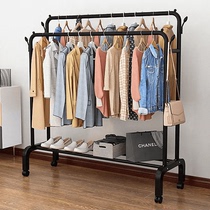 Vertical simple clothes drying rack mobile simple clothes hanger floor-standing household indoor clothes hanger floor-standing balcony coat rack
