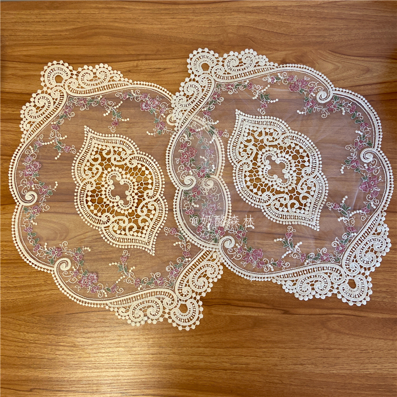 French Romantic Lace Embroidery Retro Dining Mat Table Mat Cups Cushion s Wind Cloth Art Table Decoration Photo Props