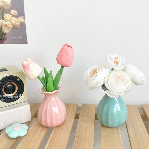 Брендовый декор в форме цветка для офиса для гостиной, маленькая вазочка