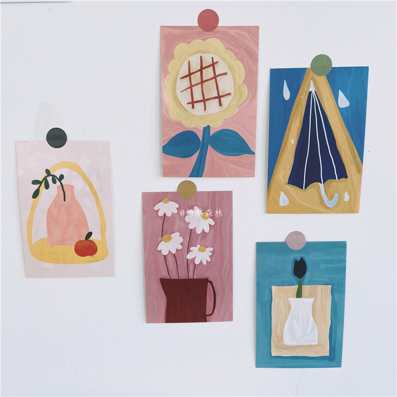 With temperature Museum of art Postcards Salt Department cards Hand account material walls Decorative Ins Wind small cards photo