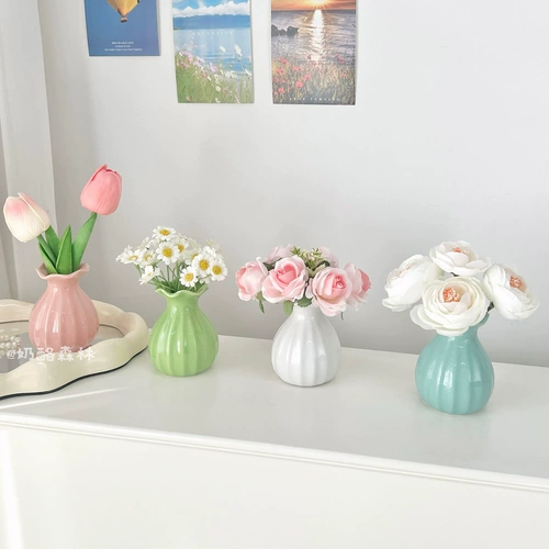 Брендовый декор в форме цветка для офиса для гостиной, маленькая вазочка