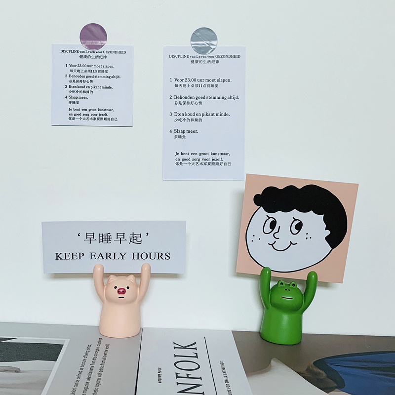 ins teen girl cute surrender raising hands pig frog frog panda message clip photo clip desktop swing piece card display-Taobao