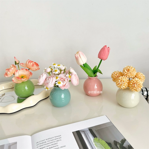 Ins ind wind nordic ceramic vase ваза сухой цветочный фальшивый фальшивый набор цветов крыльца спальня столовая столовая офис