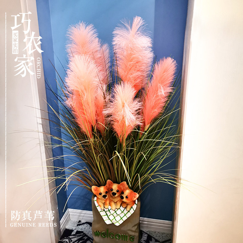 Net red emulation reed dog tail grass water grass simulation drying flower living-room floor flower arrangement shop window shooting props