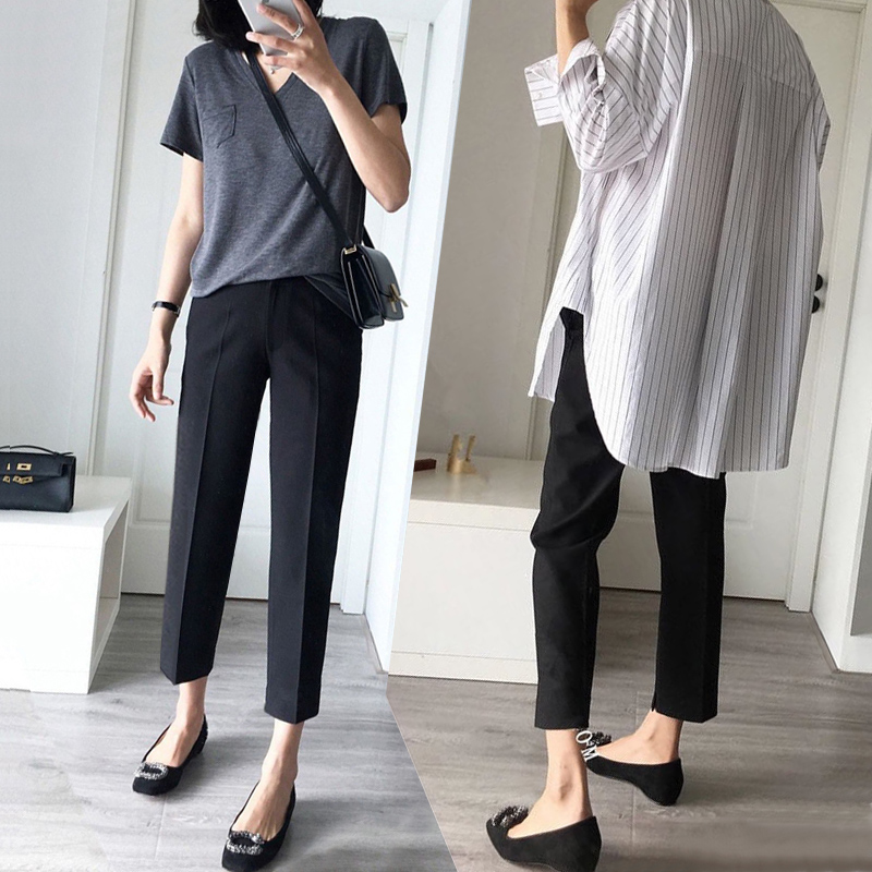 Pregnant Woman Western Pants Spring Summer Summer Dress Exterior Wearing Western Dress Pants To Work Straight Drum Tooling Black 2021 New Working Pants