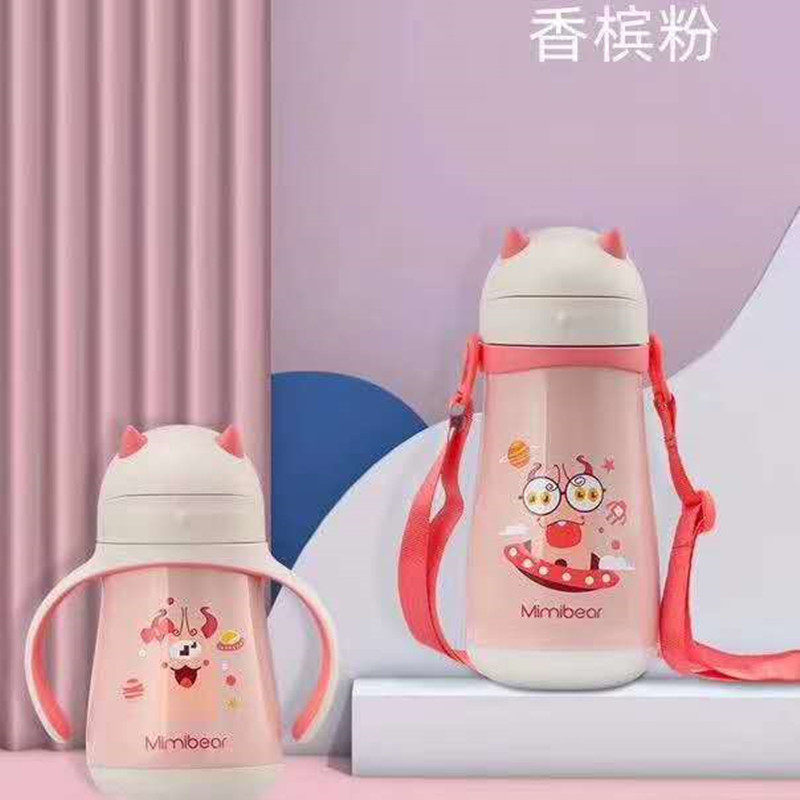 Children's primary school kindergarten 316 stainless steel liner thermos cup outdoor anti-fall large-capacity cartoon pot portable