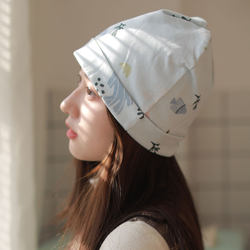 Confinement hat spring and summer maternity indoor cute pregnant women cotton hat summer thin breathable postpartum headscarf headband