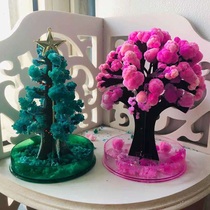 Magic Christmas tree crystallized tree nostalgic childhood paper blossom science experiment children magical Japanese cherry tree