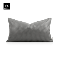 Modern minimalist light and luxurious plate room Nordic designer port Wind grey woven leather Pillow Sofa Waist Pillow Cushion