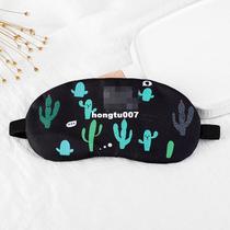 1pc Cute Cactus Sleeping Mask Soft Padded Sleep Shade Cover