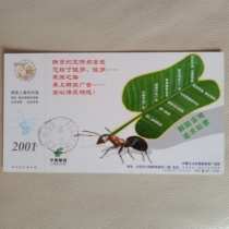 Postcard 2001 Corporate Gold Card with the image of ants and leaves