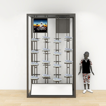 Outdoor sports shoe rack lighting shoe holder high-end brand store display rack Nakajima rack floor-to-ceiling sneakers shelf customization