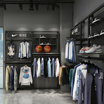 Clothing store display rack on the wall NIKE Nike sports trend brand mens clothing shelf floor-standing commercial live display rack