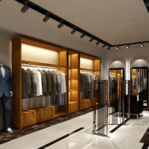 Mens clothing store clothing display rack luminous cabinet casual suit floor-to-ceiling display rack high-end shelf customization