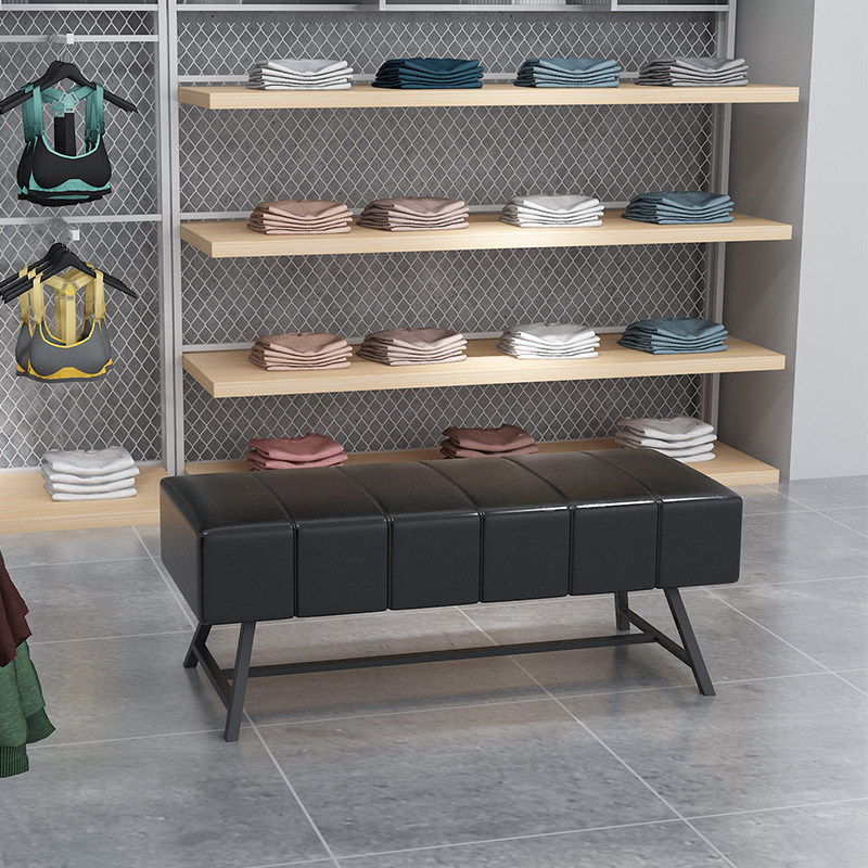 Clothing store sofa stool try shoe stool change shoe stool shoe store fitting room long leather stool wear shoe bar stool rest stool Nordic