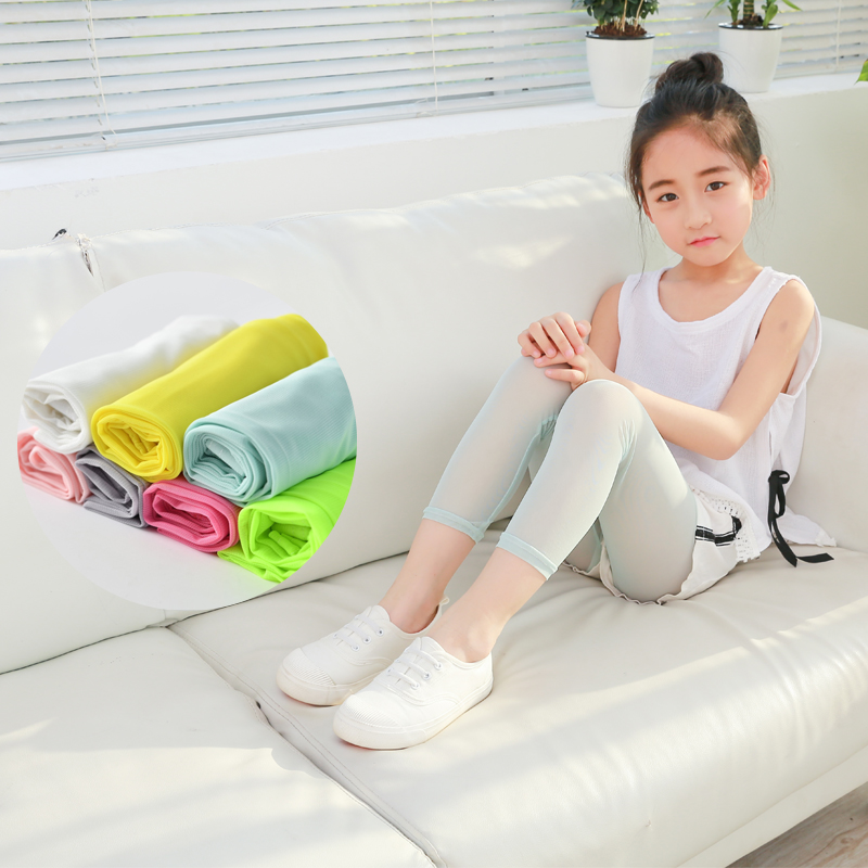 Summer thin children's inner pants Girls ' treasure thin ice screen yarn anti-mosquito pants Nine-point pants wear anti-light