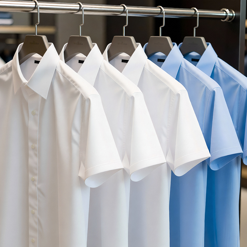 200 Count Pure Cotton Dp Wrinkle-Free Summer Men's Business Casual Loose White Short-Sleeved Shirt Professional Shirt 200 Count Pure Cotton Dp Wrinkle-Free Summer Men's Business Casual Loose White Short-Sleeved Shirt Professional Shirt