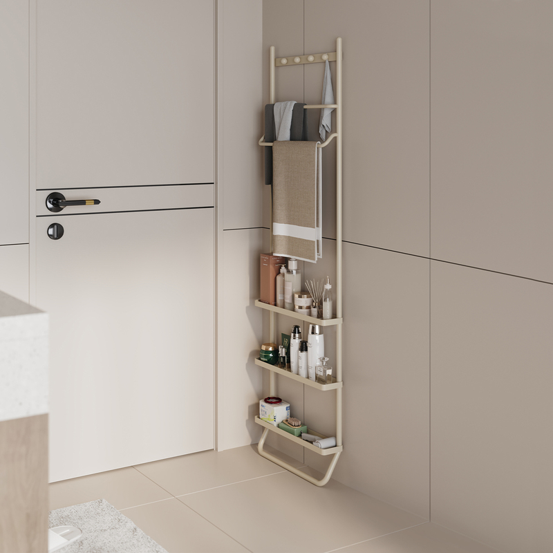 Gu De Furniture Wall-Mounted Bathroom Rack Behind the Door, Towel Rack, Bathroom Floor-Standing Storage Rack, No Need to Drill Holes Gu De Furniture Wall-Mounted Bathroom Rack Behind the Door, Towel Rack, Bathroom Floor-Standing Storage Rack, No Need to Drill Holes