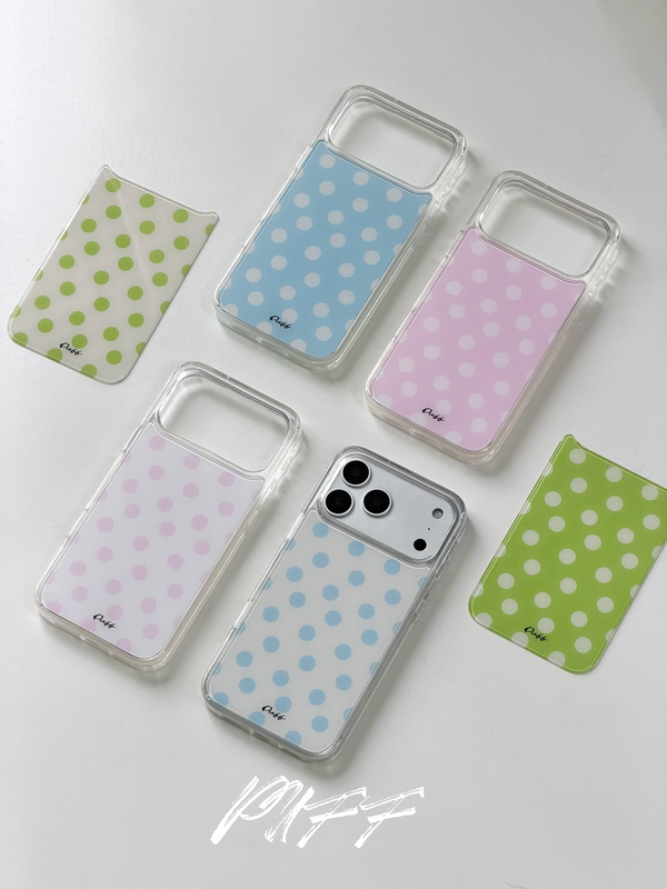 Pufflogy Gradient Polka Dot Korean Style 17Promax Phone Case Is Suitable for Iphone16Promax/15Pro/14Pro