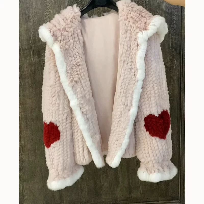 Cute woven short jacket, double-sided sweater, V-neckline
