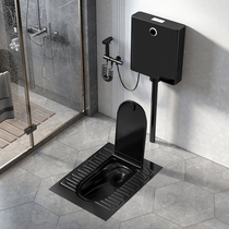 Nordic black squat toilet with cover water tank Small apartment squat pit shower bath room bathroom Toilet Large toilet