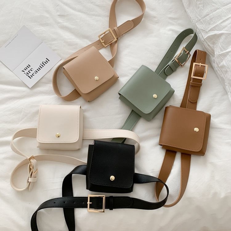 Waist bag female ins cool 2021 new all-match belt decoration key cosmetic coin storage bag mini bag