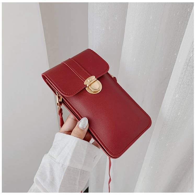 Net red mobile phone bag bag female 2021 touch screen model Korean version of the retro one-shoulder messenger mini change key small square