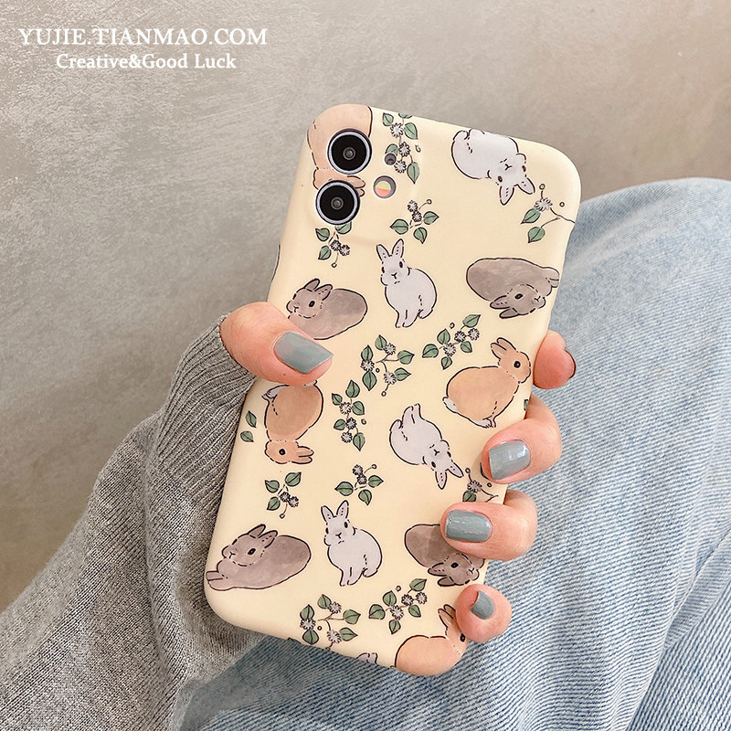 Art Retro Little Rabbit applies iphone11 mobile phone protection shell pro max Apple x xr xs camera 8plus 7p se2 Superfire ins wind grid