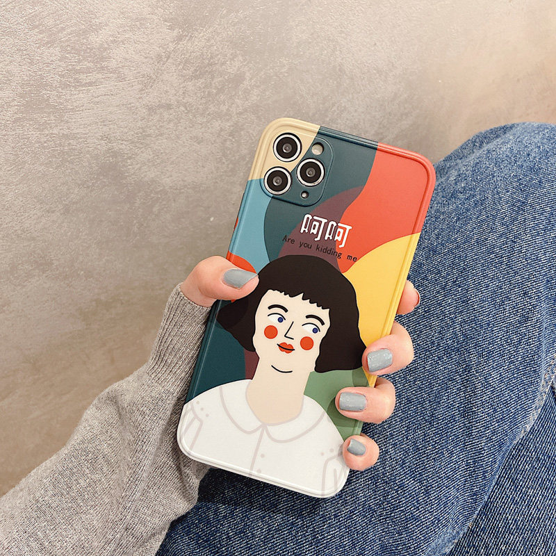 Heh, the girl applies iPhone 11 mobile phone protection shell 12 promax Apple x silicone xr xs max personality xsmax creative iPhonex network