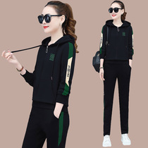 Sports and leisure set women autumn 2021 New Korean version of foreign style fashion casual cardigan hoodie two-piece set