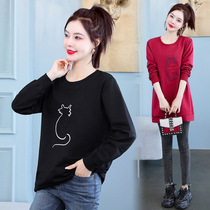 Increase in code casual weaters women 2022 new spring fall loose display slim embroidered long sleeves bottom clothes
