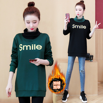 Big Code Women Dress Fat MM2022 New Autumn Winter Sweatshirt Woman Loose Foreign Air Blouse Warm Inner Hitch Undershirt