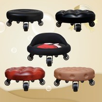 Small stool moving short stool with wheels beautiful sewing stool stool round stool mute universal wheel with wheel multifunction