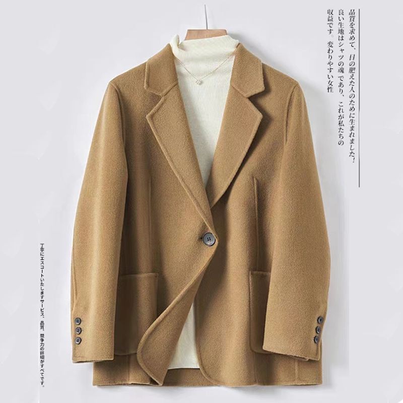 Korean Style 2023 Autumn and Winter New Double-Sided Wool Mid-Length Women's Coat Korean Style 2023 Autumn and Winter New Double-Sided Wool Mid-Length Women's Coat