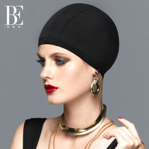 Van der Anbu swimming cap female black long short hair ear protection does not take the head fashion large beach swimming equipment