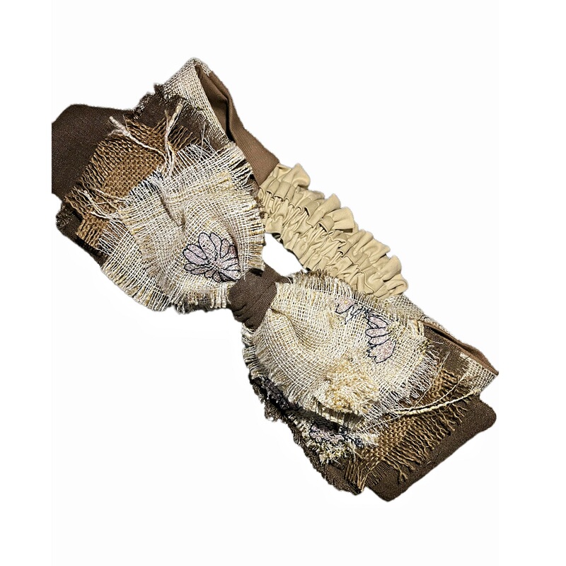 Japanese-Style Vintage Linen Headband with Tassels and Fringe Embroidery, Niche Design, Mori Girl Style, Pastoral Hair Accessory Japanese-Style Vintage Linen Headband with Tassels and Fringe Embroidery, Niche Design, Mori Girl Style, Pastoral Hair Accessory