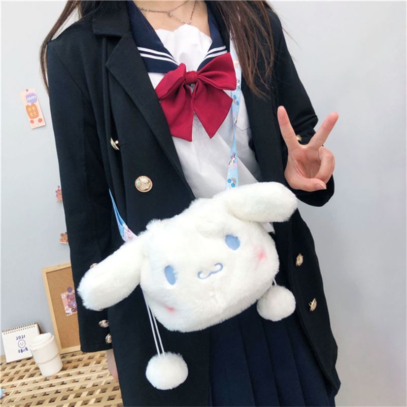 New Yugui dog Three Lull Terns Handbag Plush Cute Days with Inclined Cross Bag Jk Large Ears Dog Bucket Bag