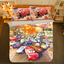 diy to map custom Lightning McQueen car story four-piece childrens boy cartoon single bed three-piece set