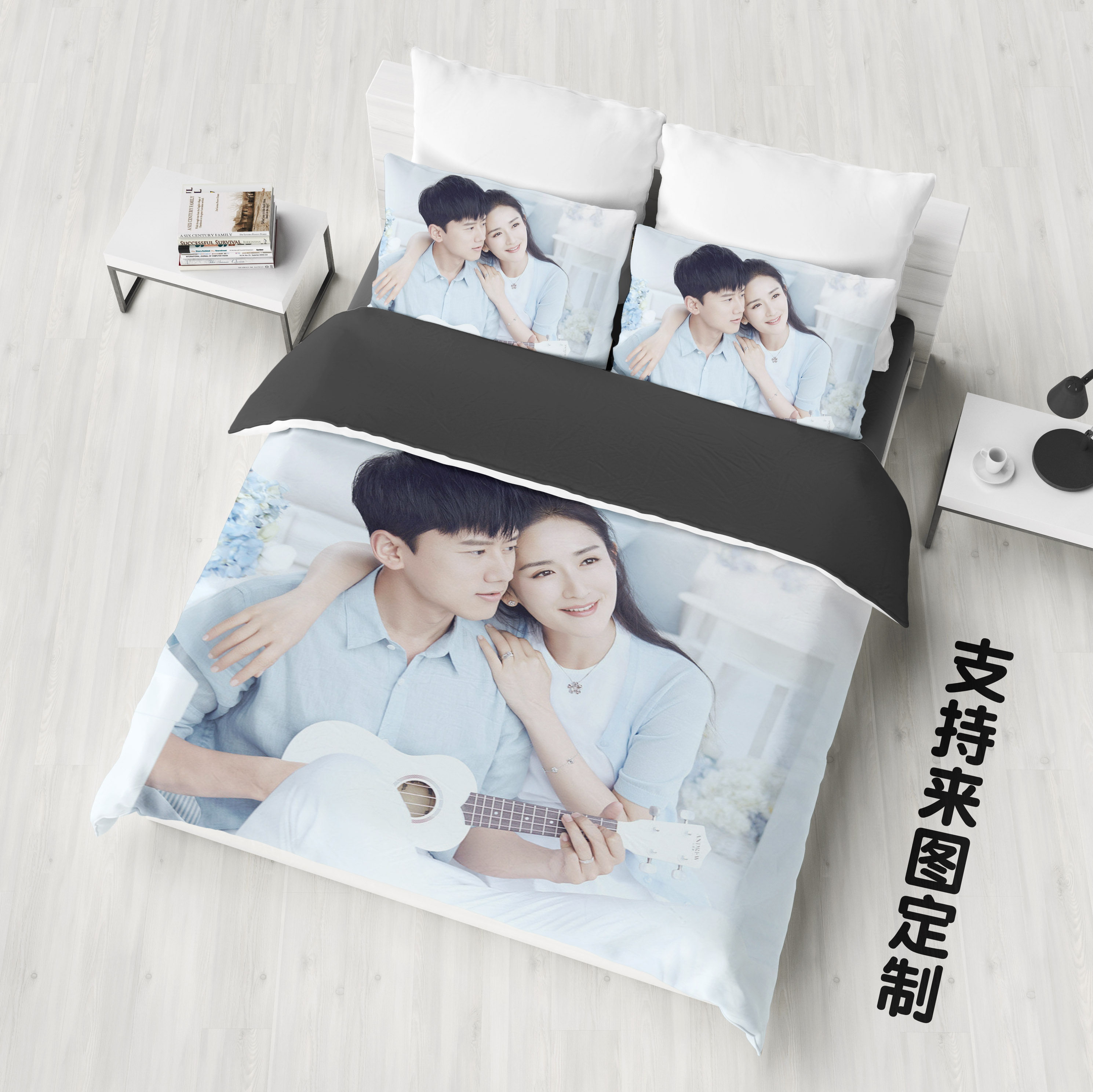 DIY to map custom Zhang Jie bed cover Sheena 1 8m Double four sets 1 5 quilt cover student Dormitory Single