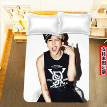 Come to the picture to customize bigbang GD Quan Zhilong bed sheet quilt cover quilt cover student girl single three-piece set 1 5m