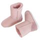 Genuine leather pink snow boots for women 2025 winter new style comfortable fur one-piece mid-calf boots anti-ski cotton shoes