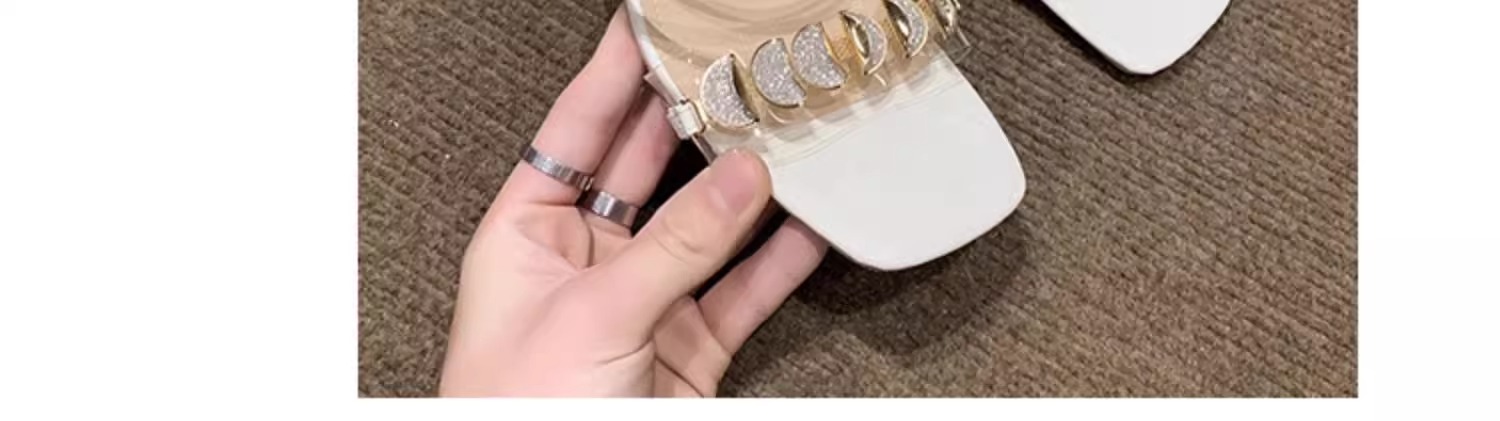 C9763 2760K GIÀY DÉP SANDAL NỮ RSKREGS GẮN ĐÁ GÓT VUÔNG MÙA HÈ GIÀY DÉP NỮ G06 SẢN PHẨM MỚI