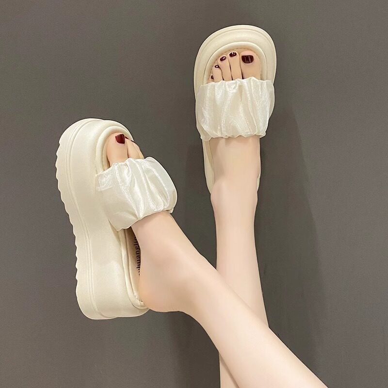 厚底凉拖鞋女夏季外穿2024年新款法式高级感内增高小香风一字拖潮