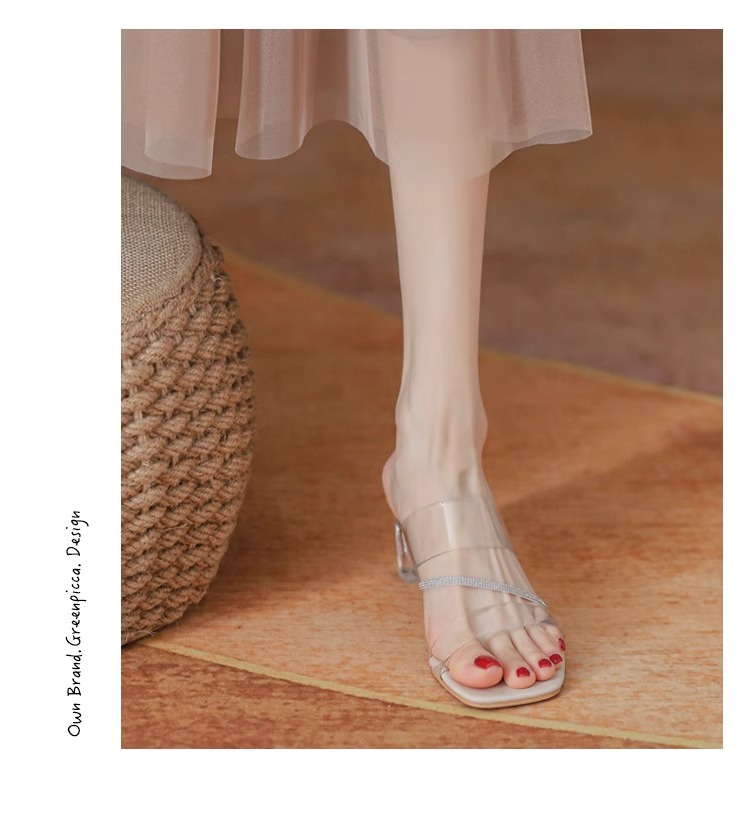 C9802 2760K GIÀY DÉP SANDAL NỮ RSKREGS GẮN ĐÁ GÓT VUÔNG MÙA HÈ TRONG SUỐT GIÀY DÉP NỮ G06 SẢN PHẨM MỚI