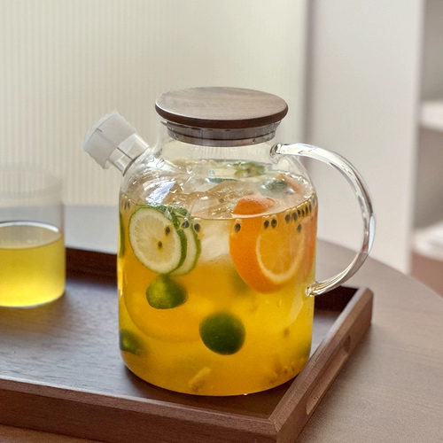 Стеклянный заварочный чайник для домашнего использования, вместительный и большой фруктовый чай