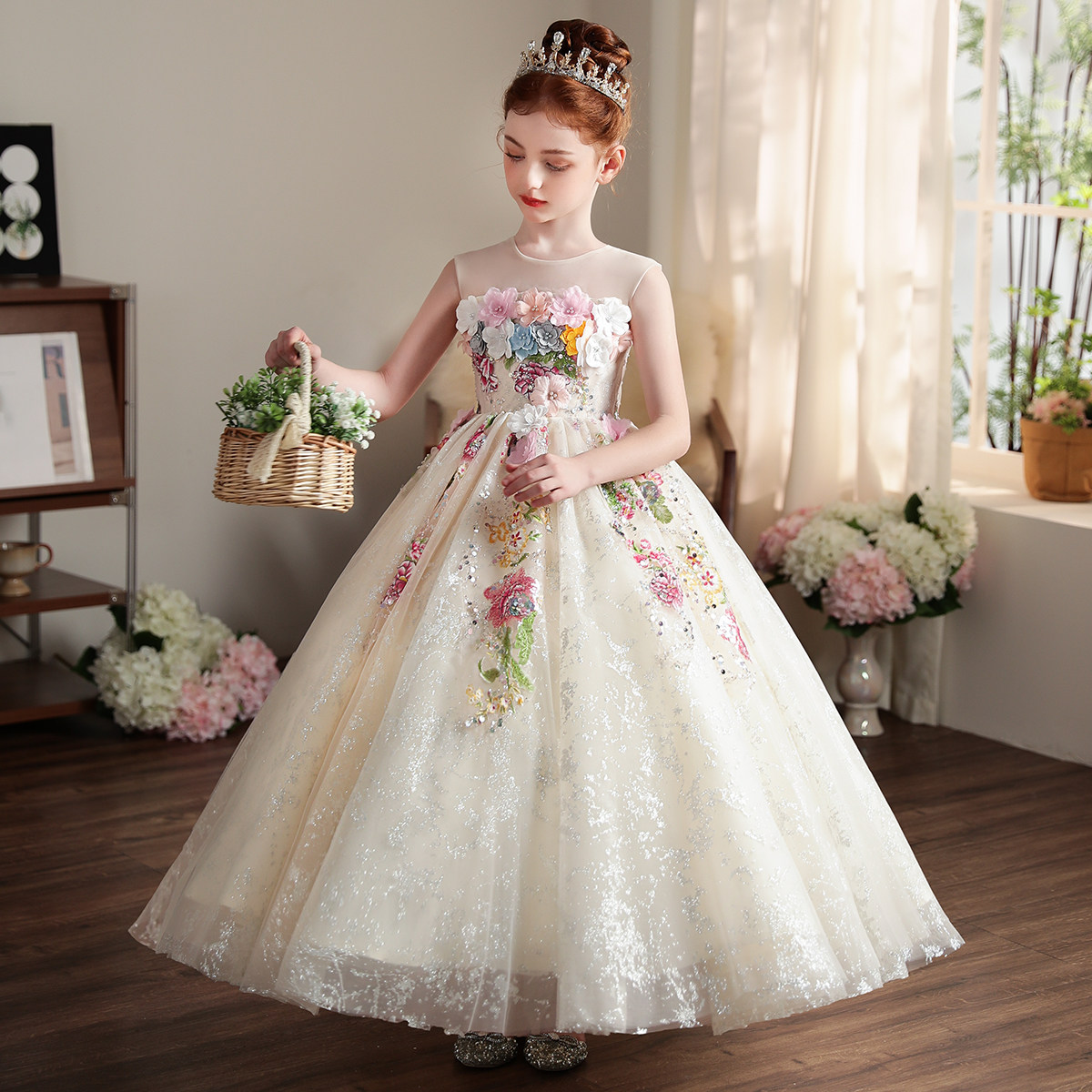 Girls' princess dress - woodland fairy style host dress: a dreamy choice  for the unique flower