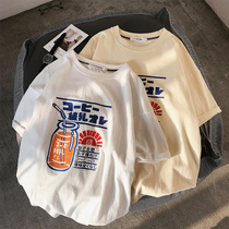 Short-sleeved female Japanese loose student T-shirt 2021 New ins tide summer Korean top body shirt shirt Hong Kong style Harajuku