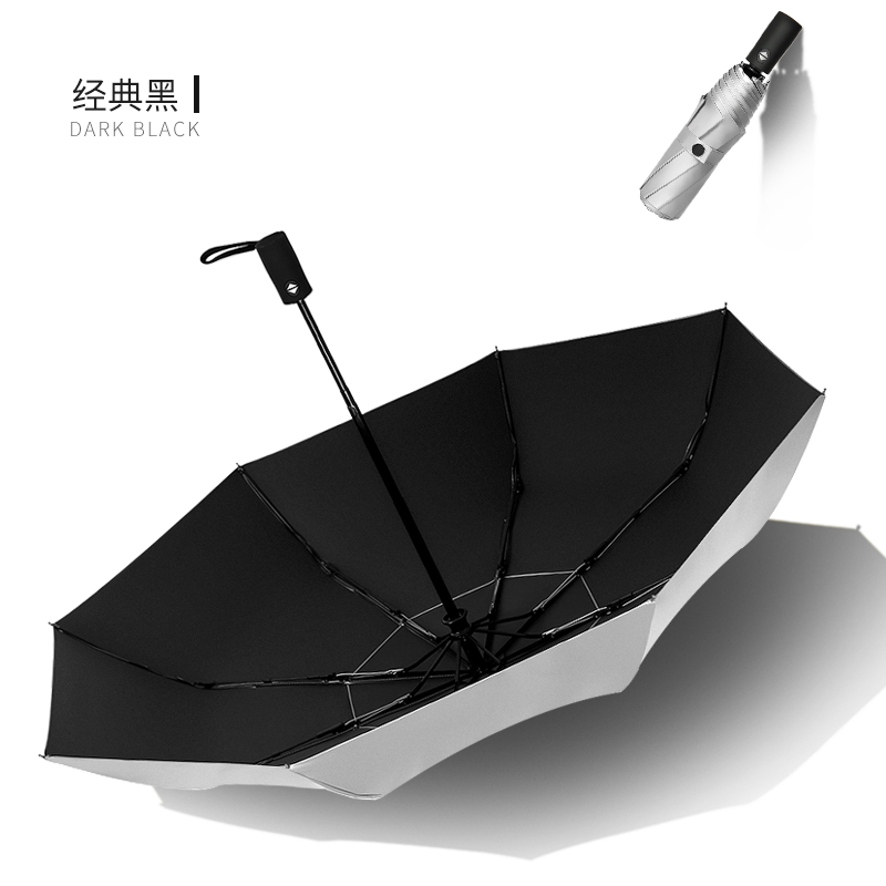 Fully automatic double-layer UPF50+ umbrella super sunscreen windproof UV umbrella female rain and light umbrella
