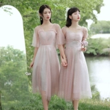 Весеннее длинное платье подружки невесты, простой крой, средней длины, длина макси
