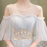 Длинное весеннее платье подружки невесты, длина макси